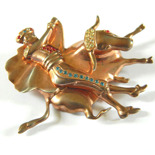 1940's sterling bullfighter brooch
