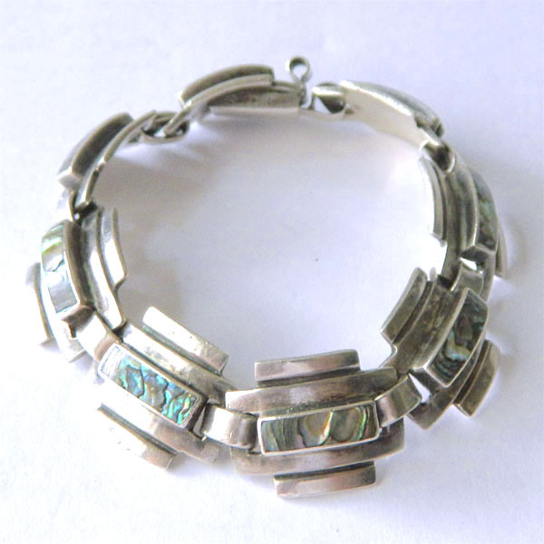 Mexican silver abalone bracelet