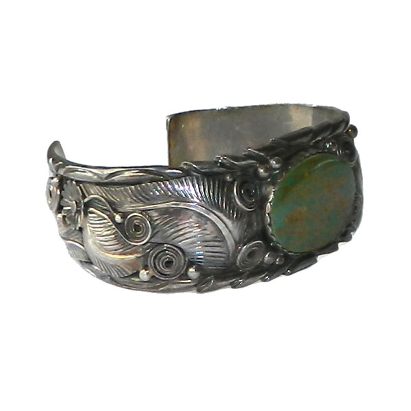 Vintage Native American silver cuff bracelet