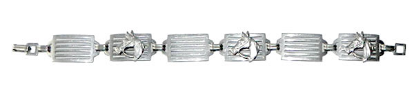 1920's silver equestrian bracelet