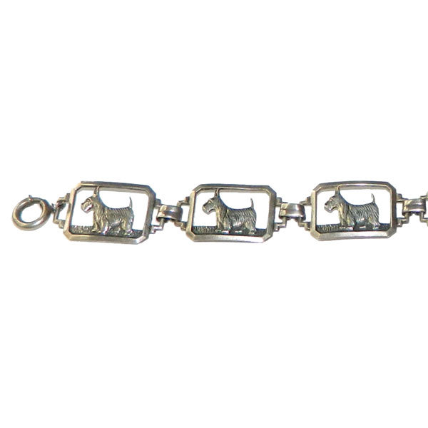 1920s sterling Scotty dog bracelet