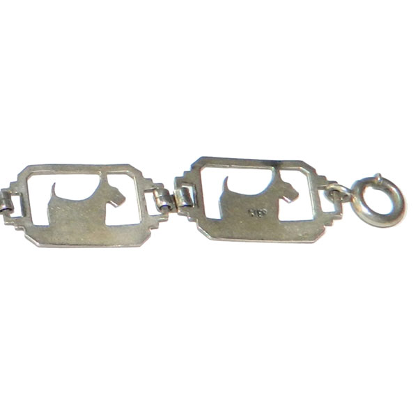 1920s sterling Scotty dog bracelet