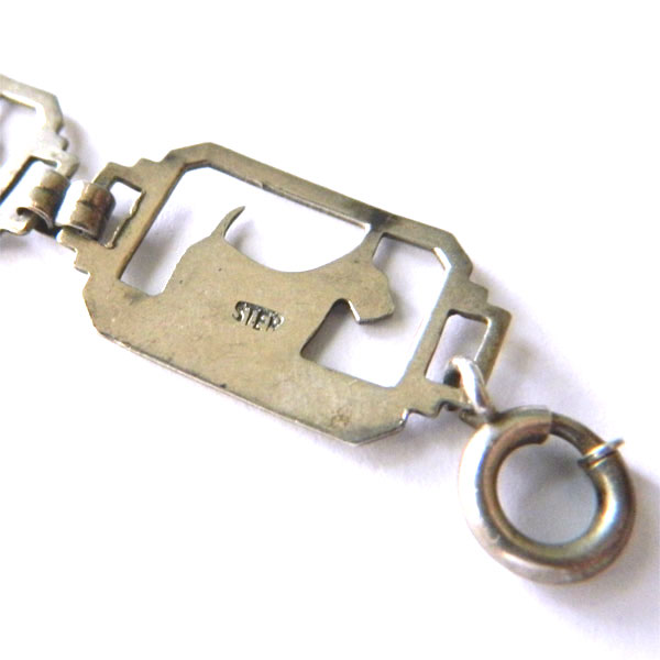 1920s sterling Scotty dog bracelet