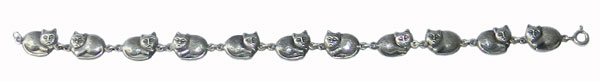 Sterling silver cat bracelet