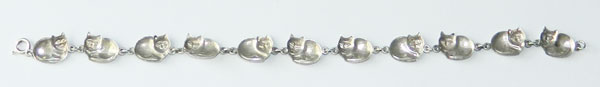 Sterling silver cat bracelet