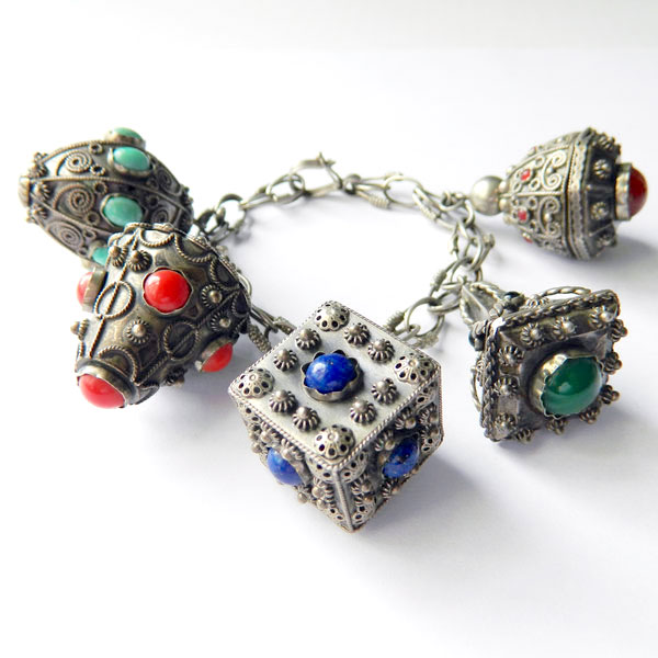 Italian silver charm bracelet