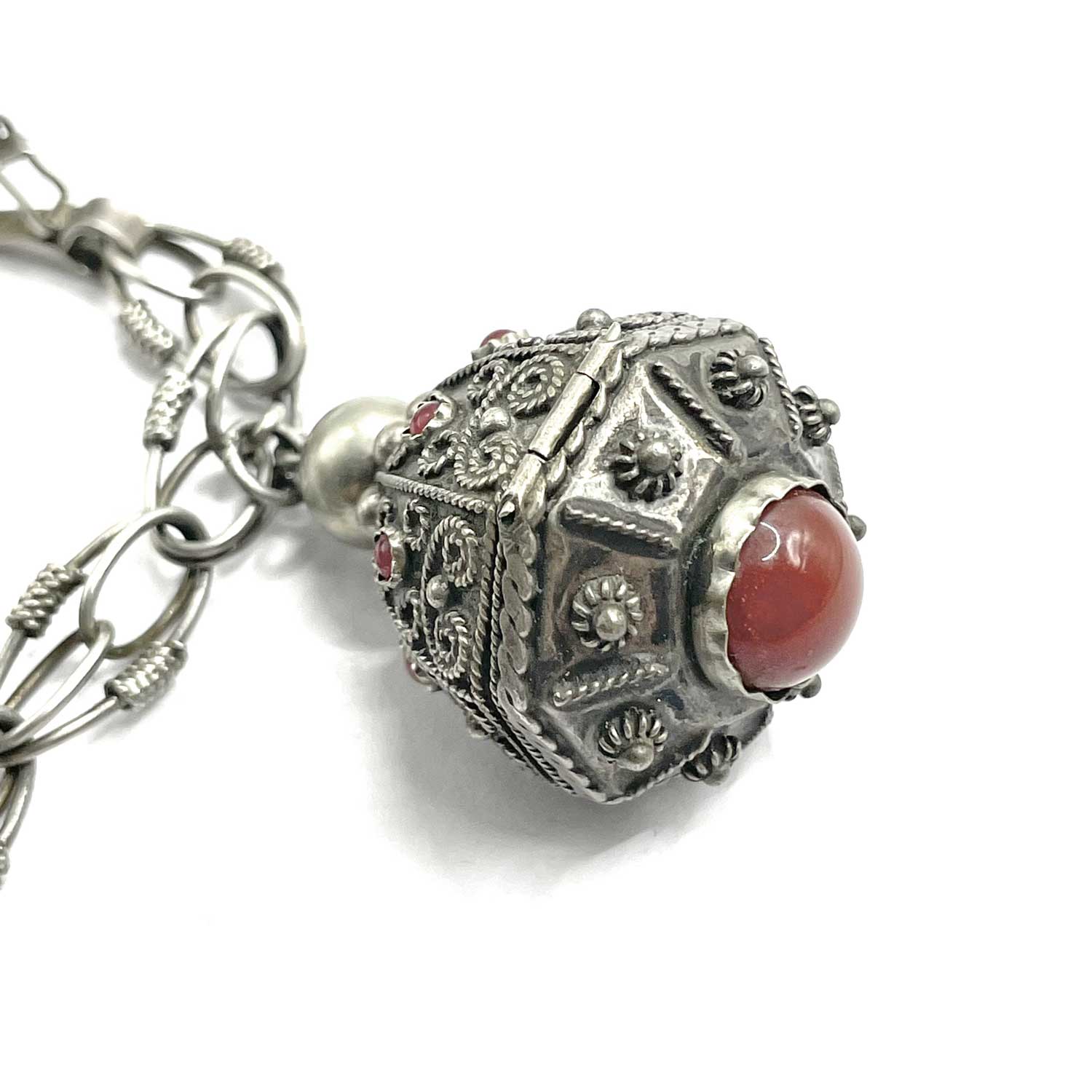Etruscan silver locket charm