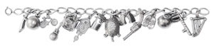 1940s silver charm bracelet