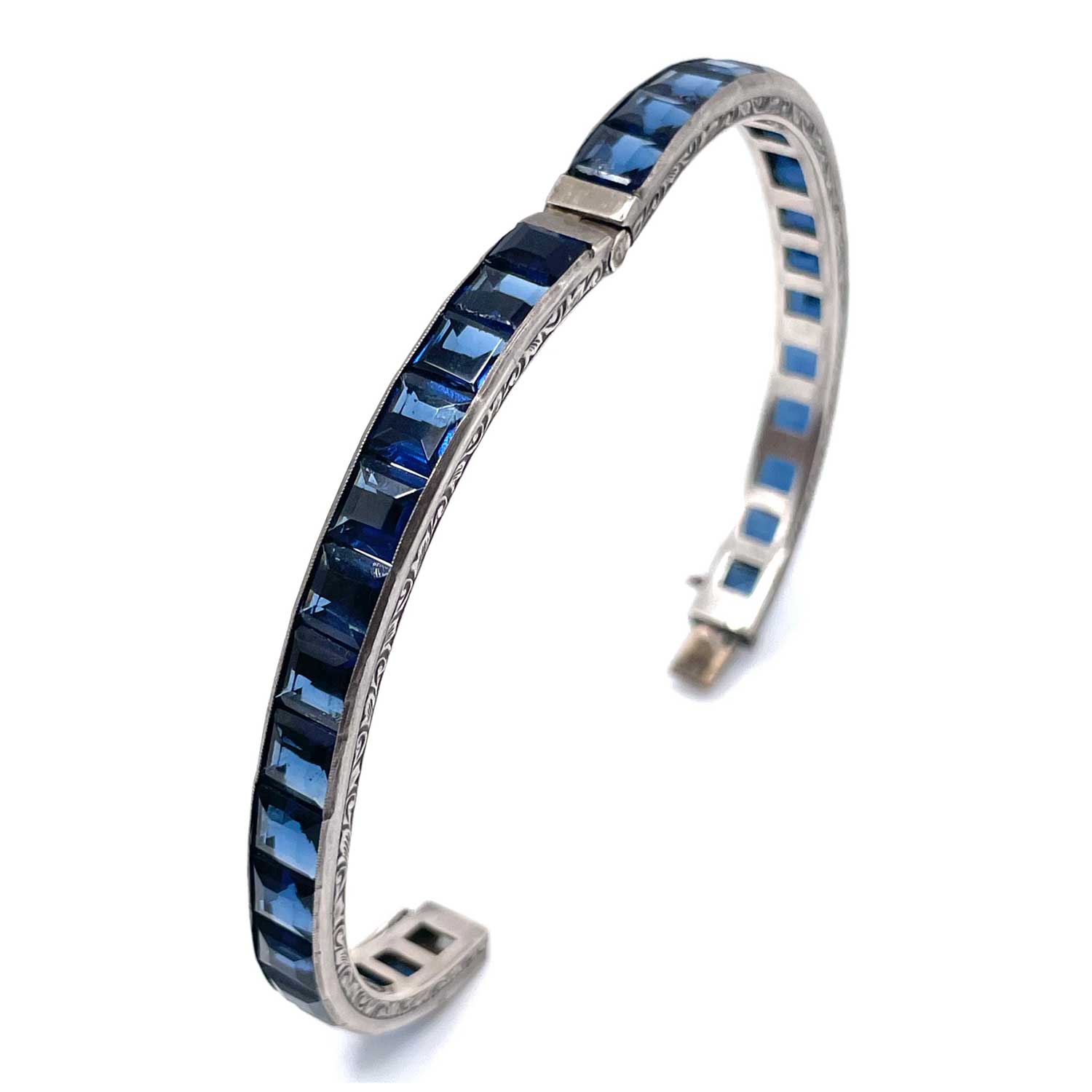 Art Deco sterling silver rhinestone bracelet