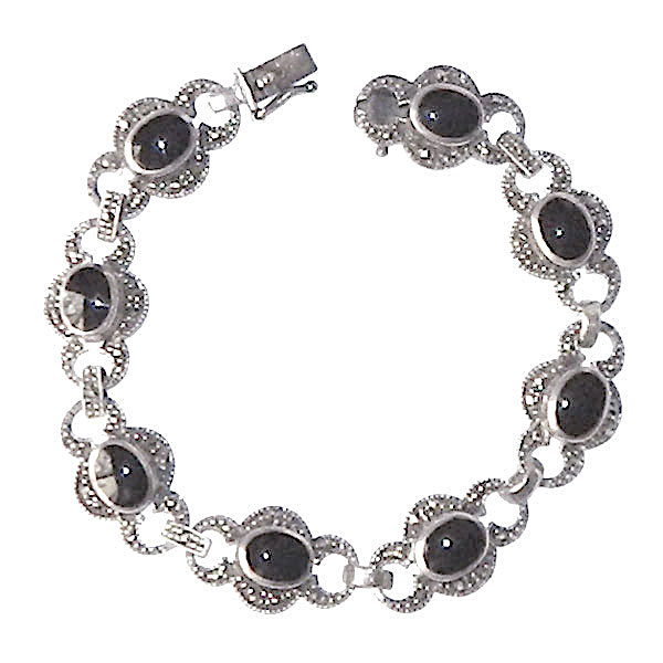 Black onyx sterling bracelet