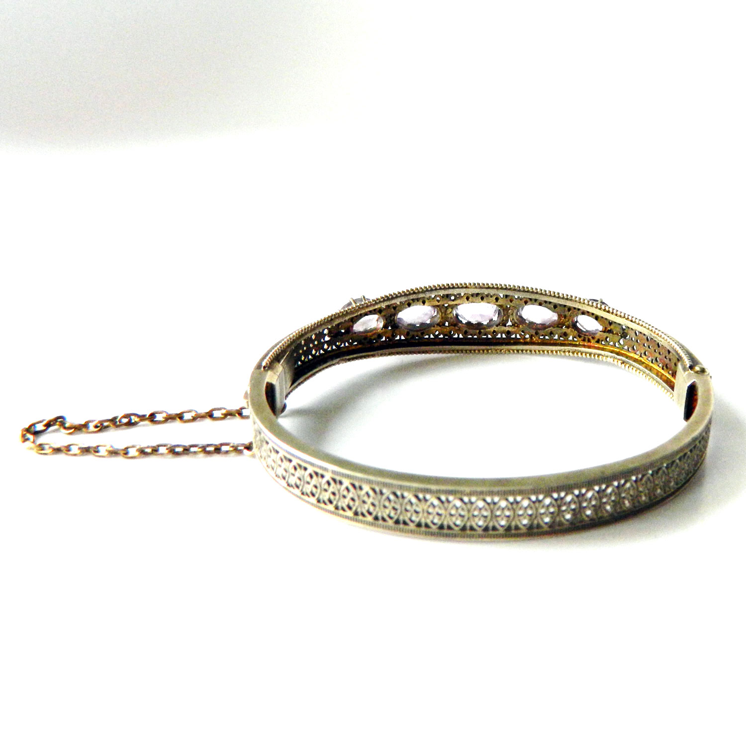 Vintage amethyst silver bracelet