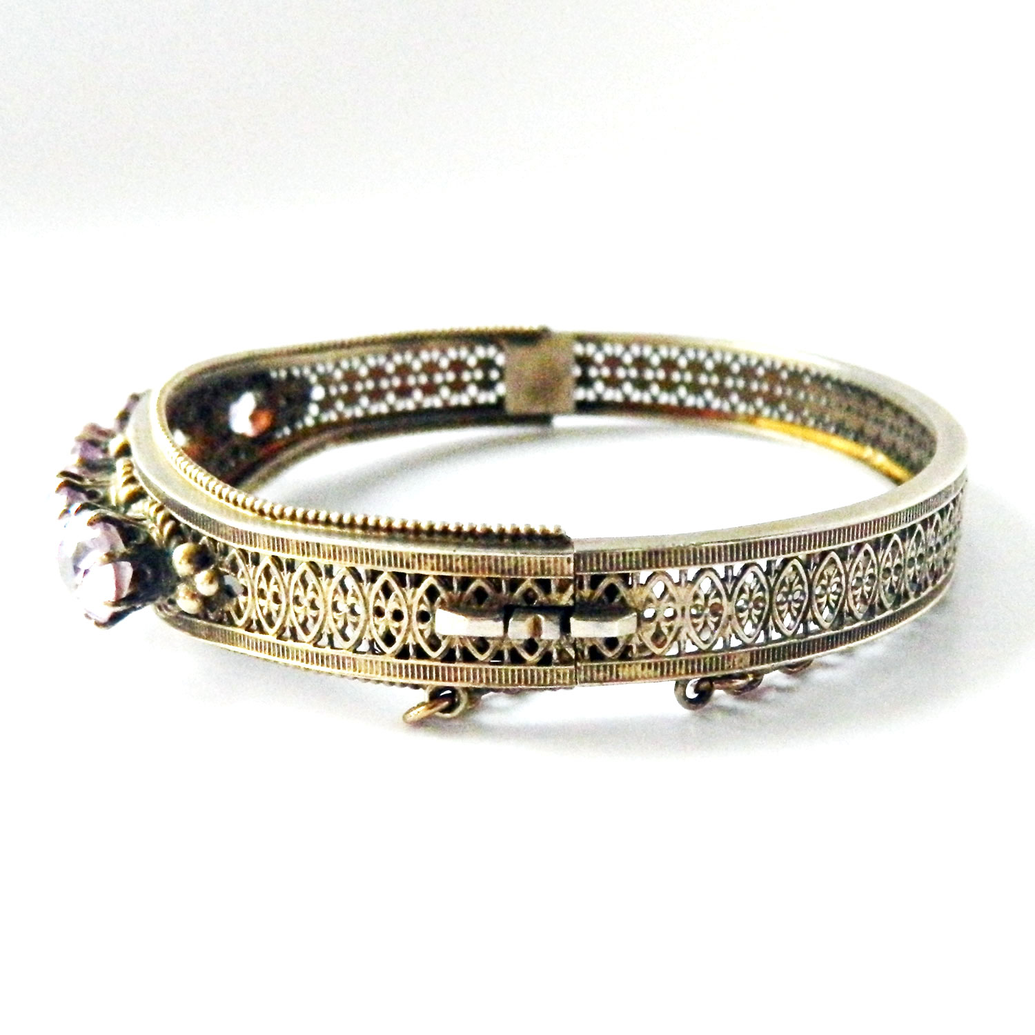 Vintage amethyst silver bracelet