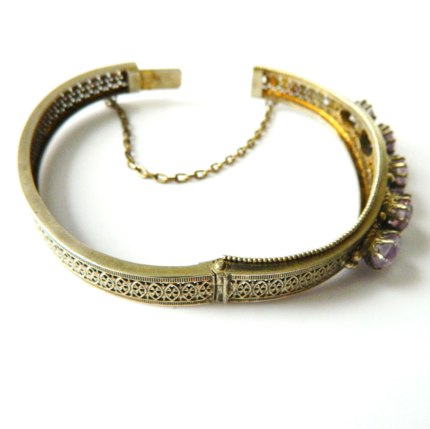 Vintage amethyst silver bracelet