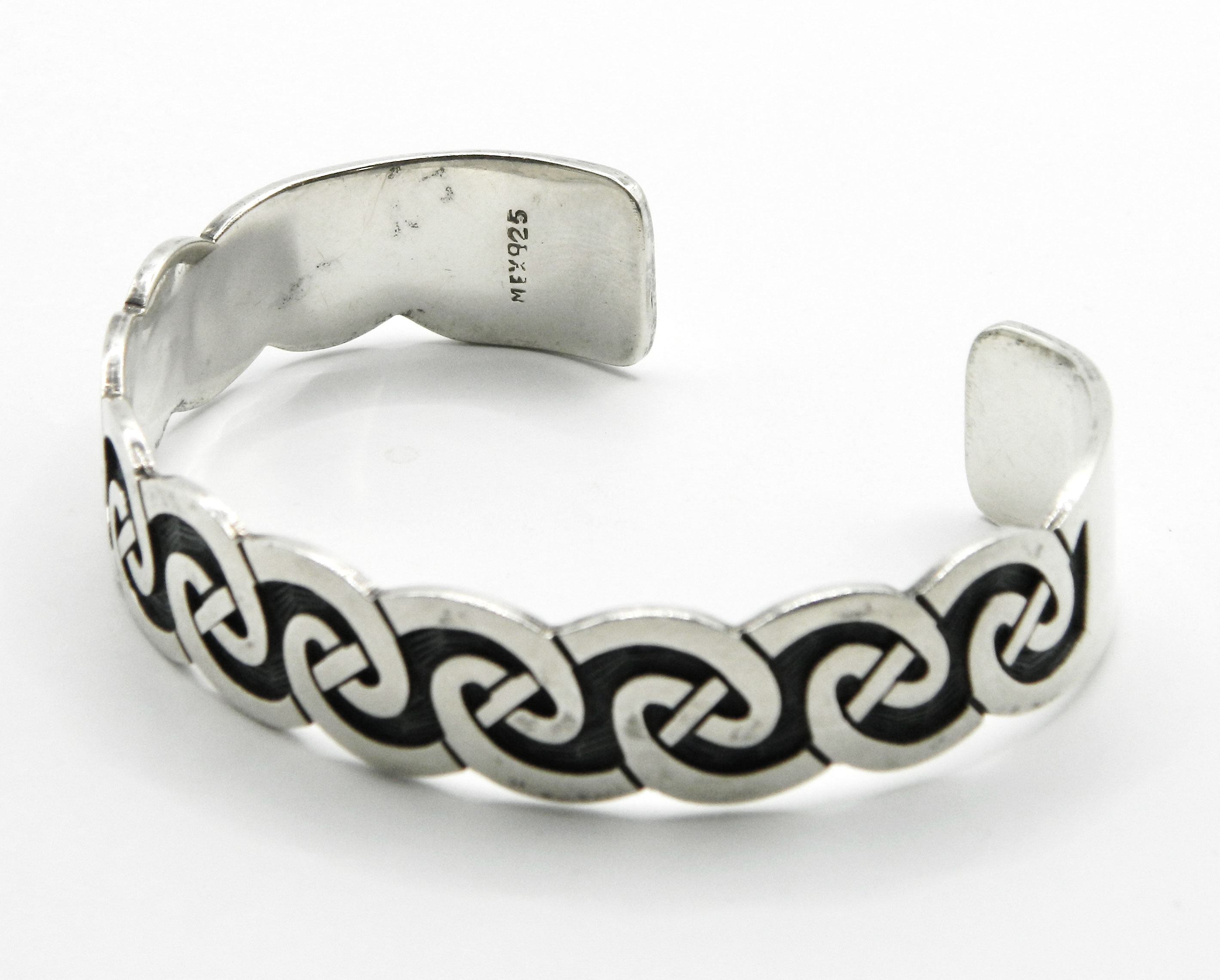 Celtic style Mexican silver cuff bracelet