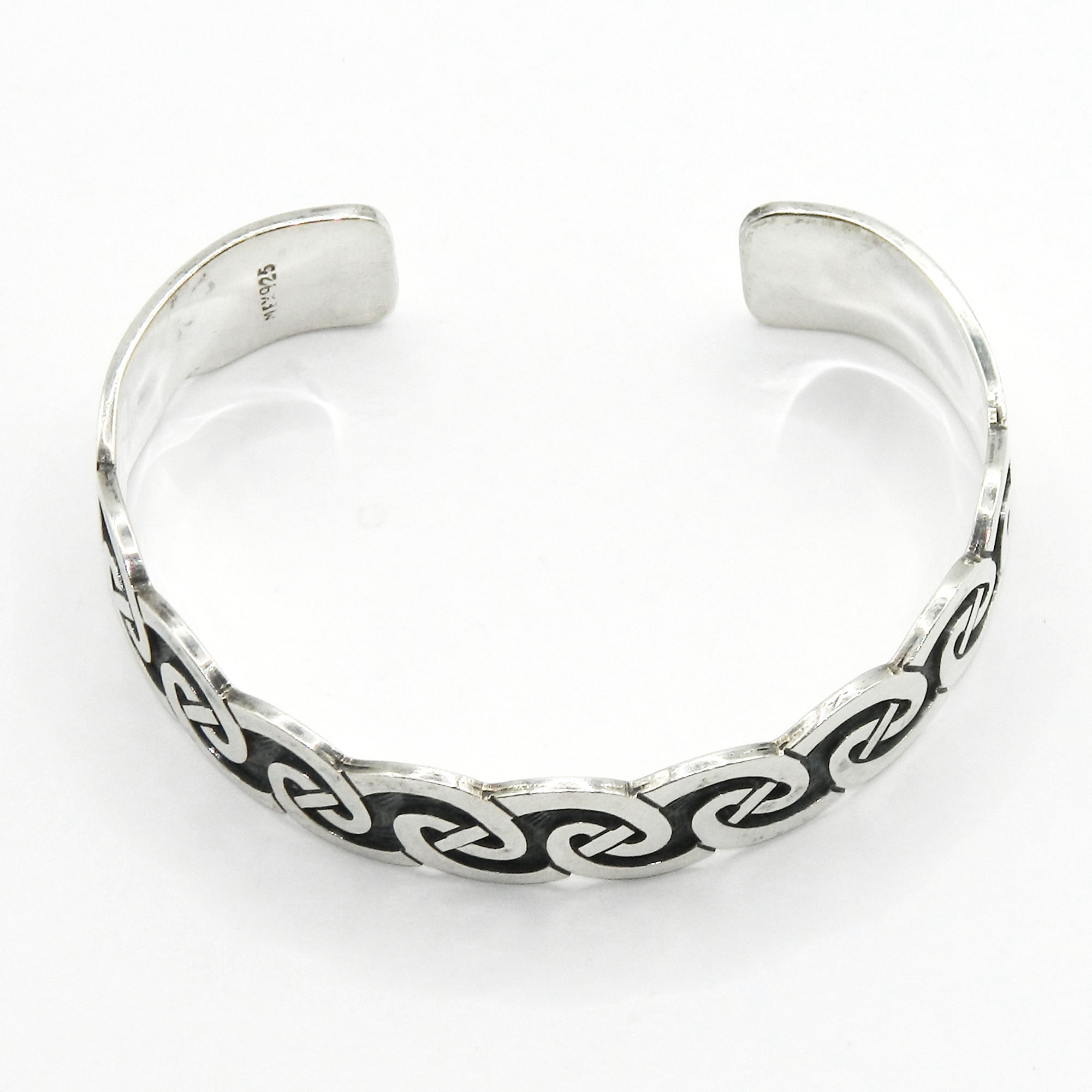 Celtic style Mexican silver cuff bracelet