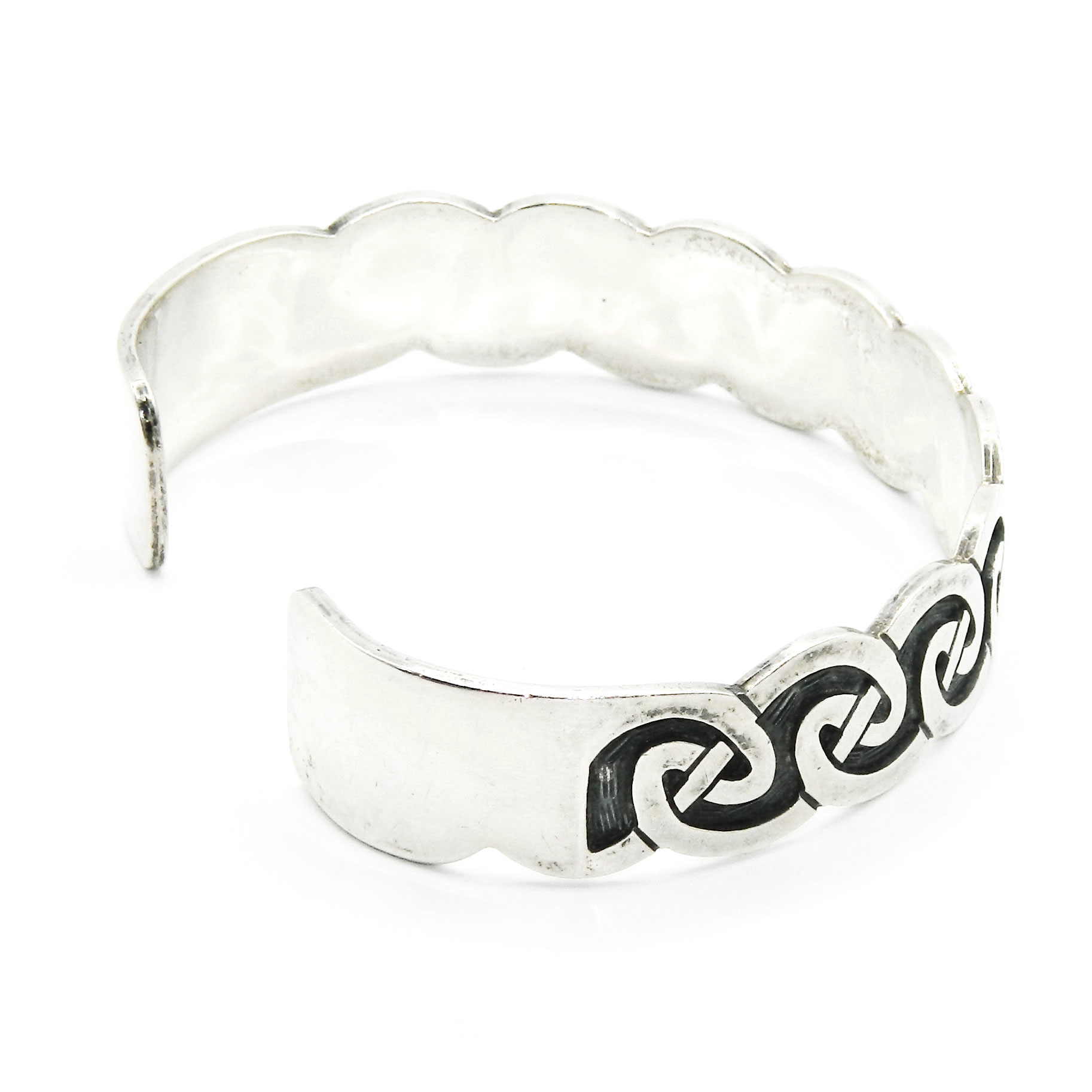 Celtic style Mexican silver cuff bracelet