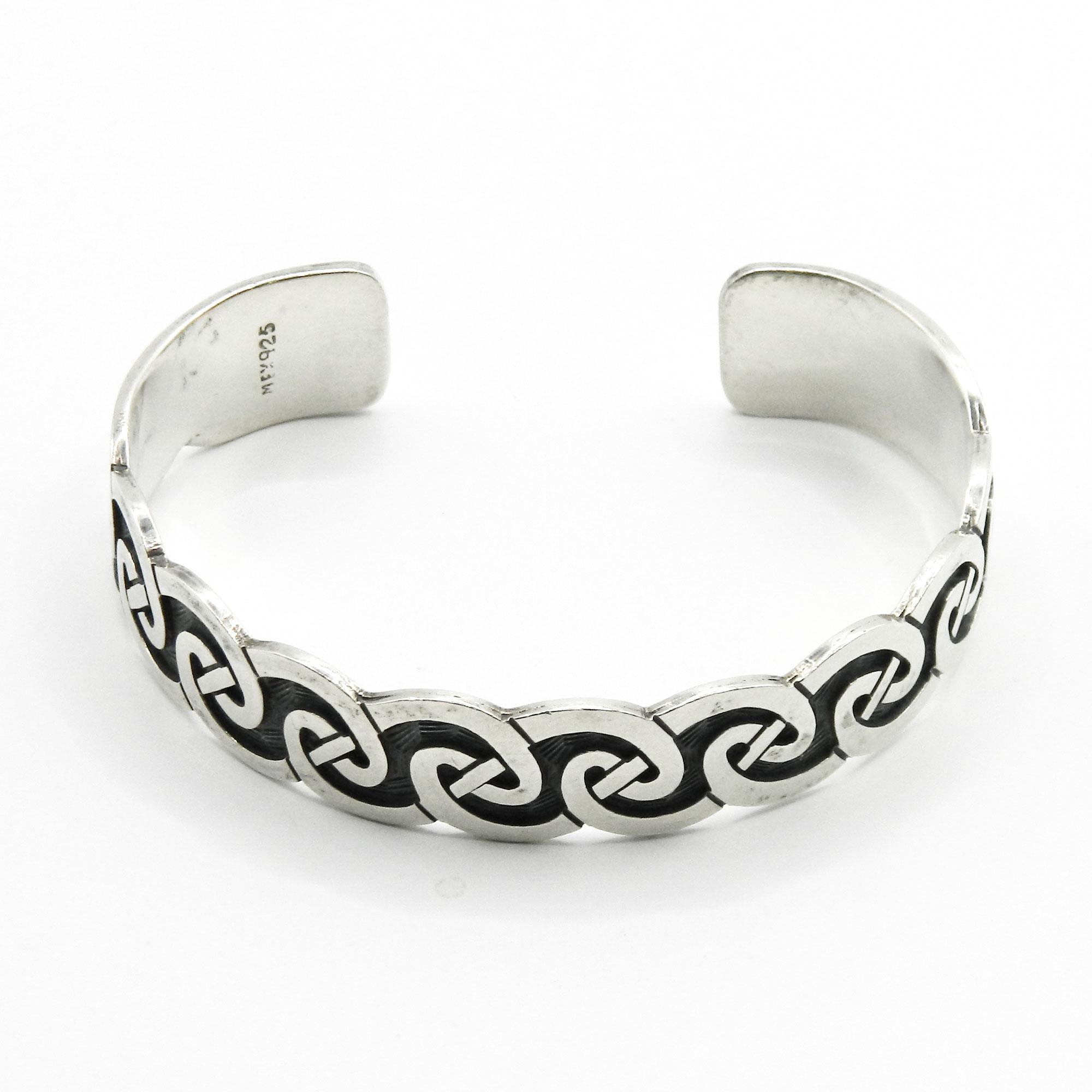 Celtic style Mexican silver cuff bracelet