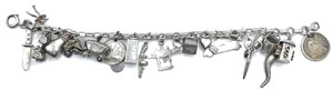 1940s sterling silver charm bracelet