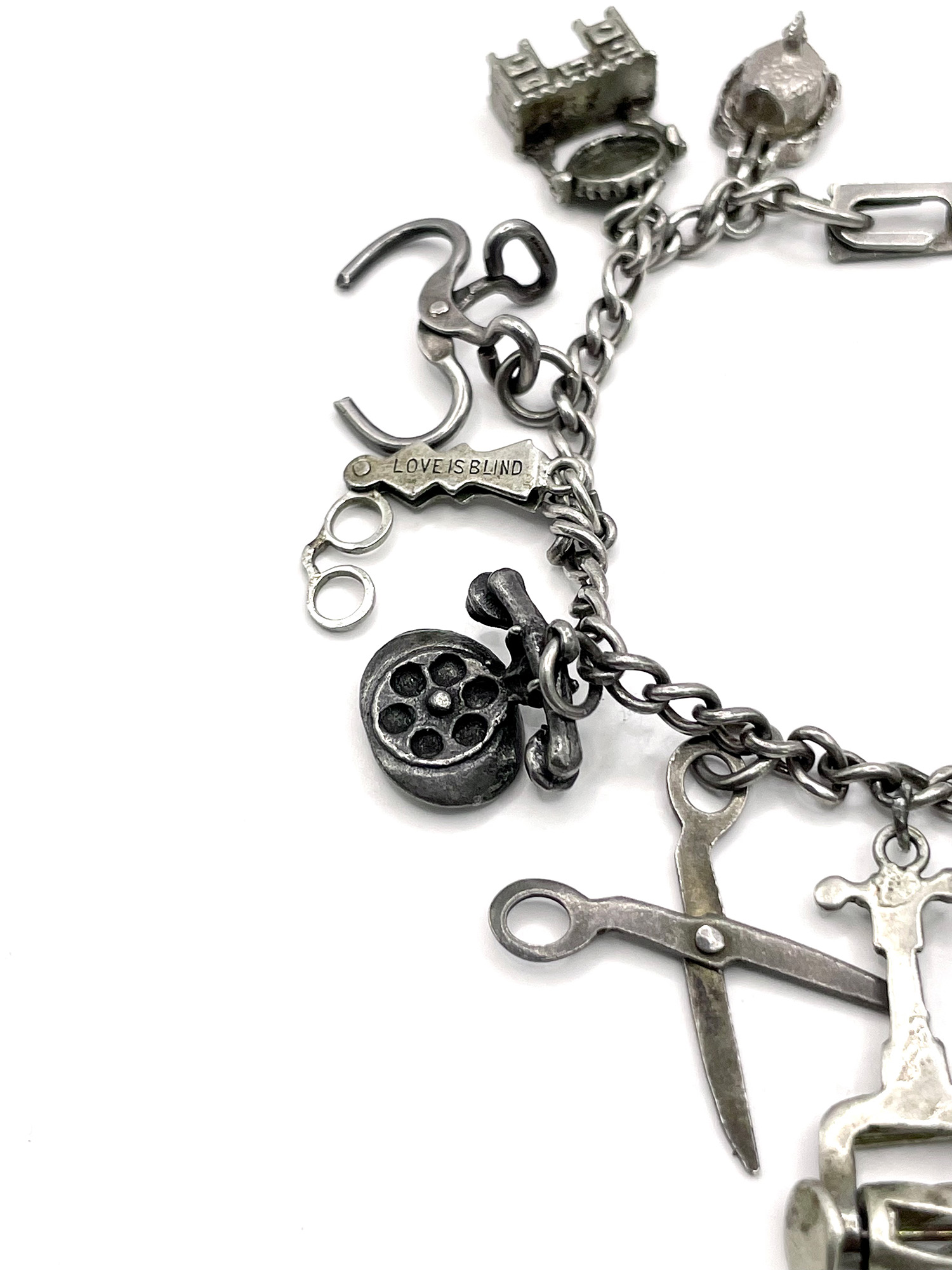 Moveable sterling silver charm bracelet