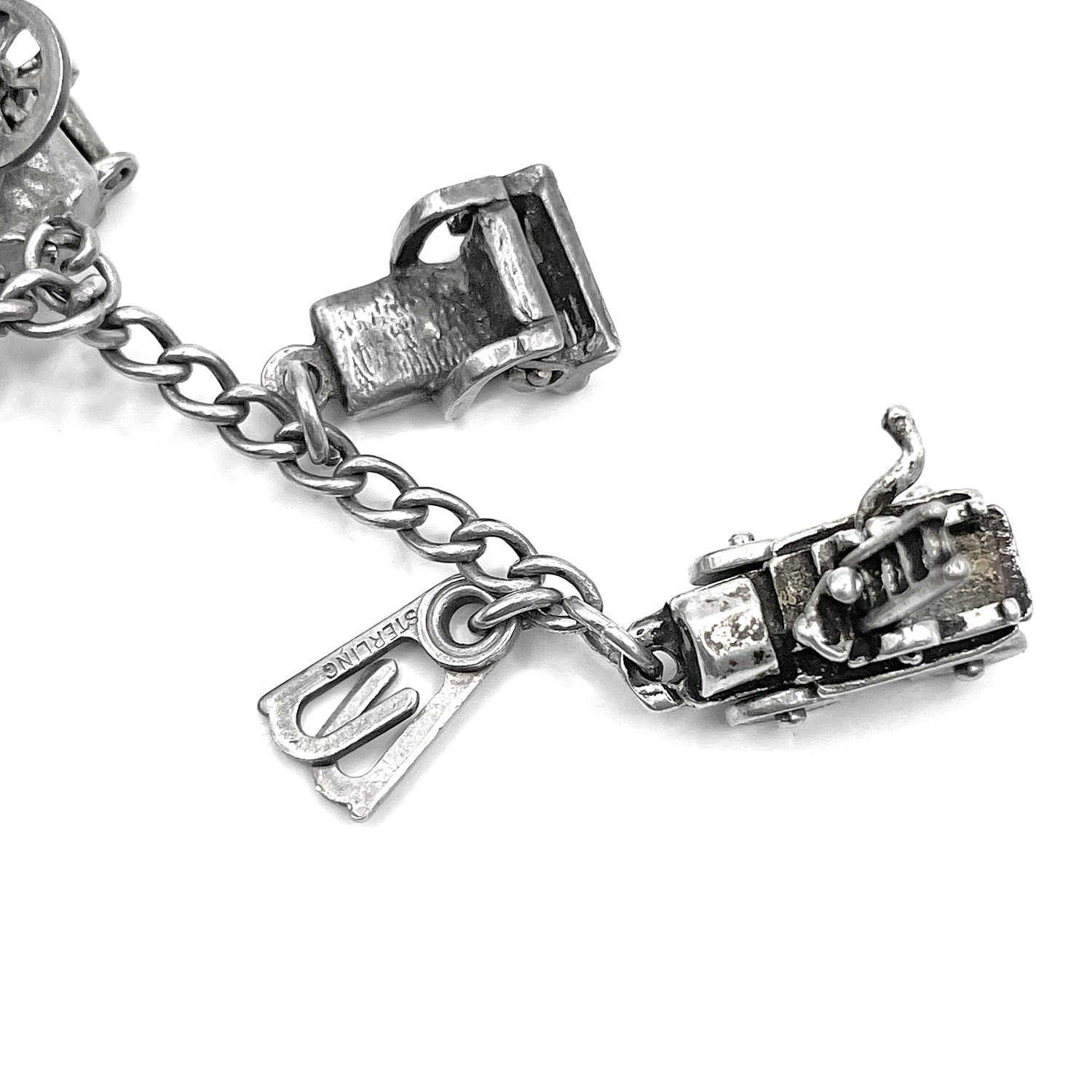 Moveable sterling silver charm bracelet