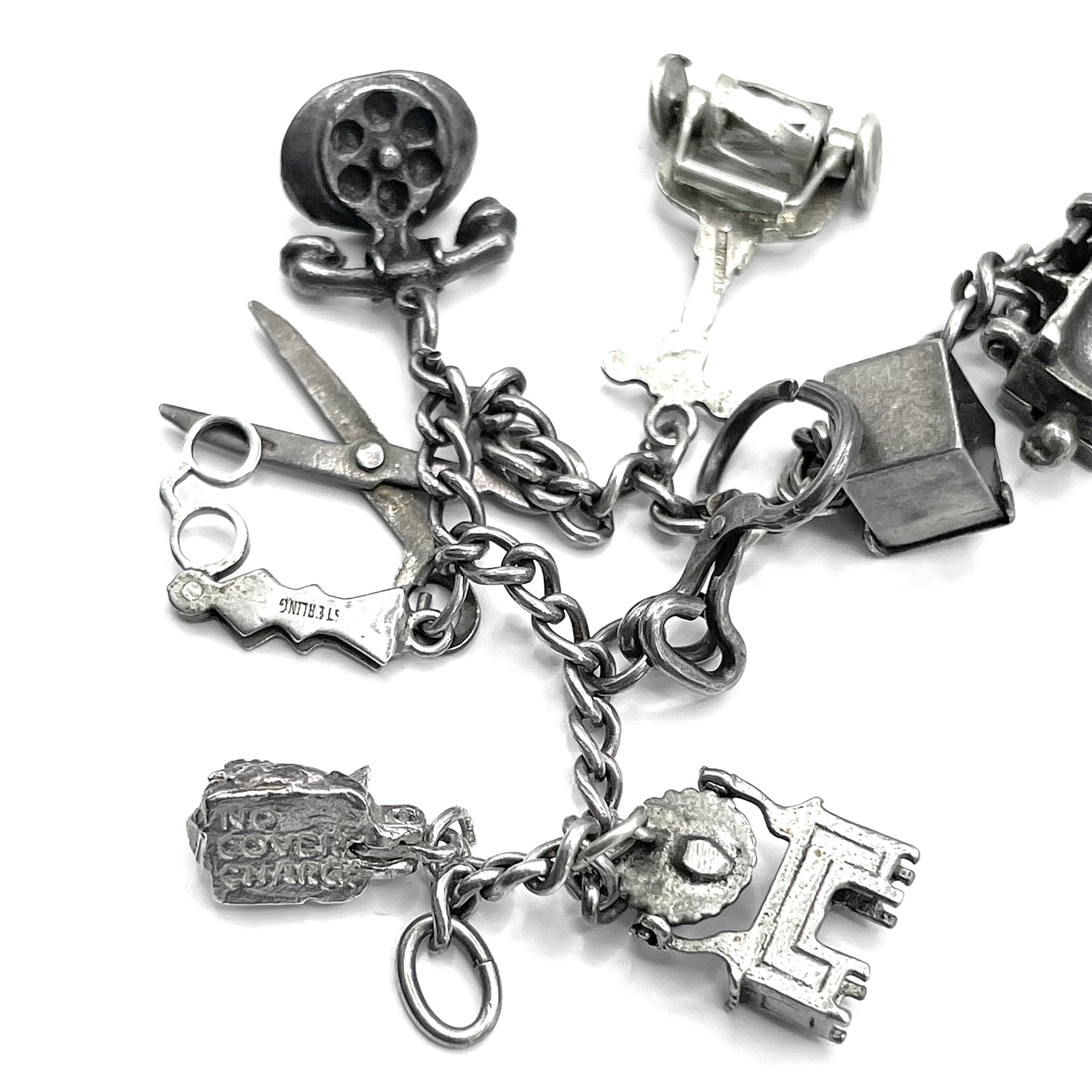 Moveable sterling silver charm bracelet