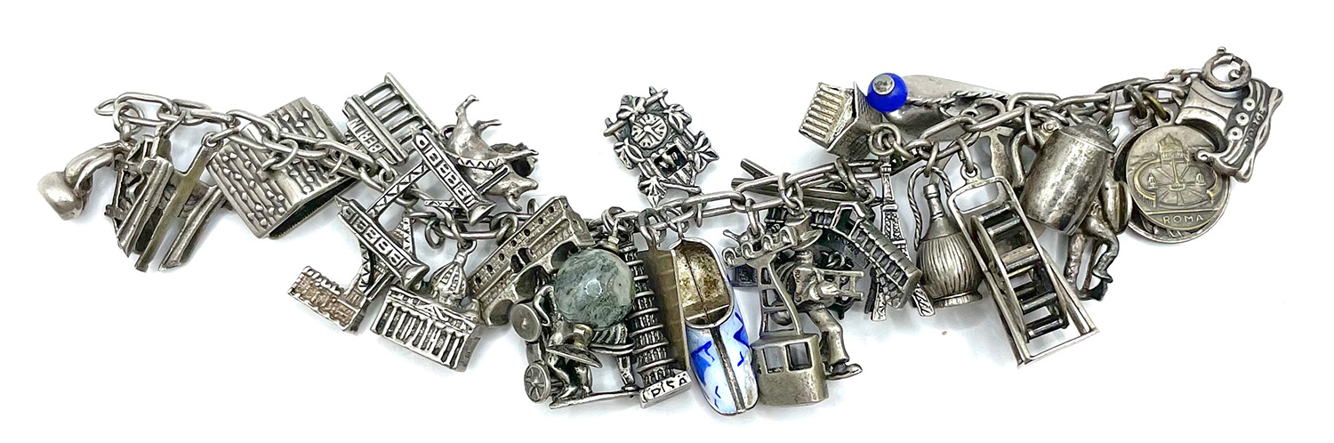 Moveable sterling silver charm bracelet