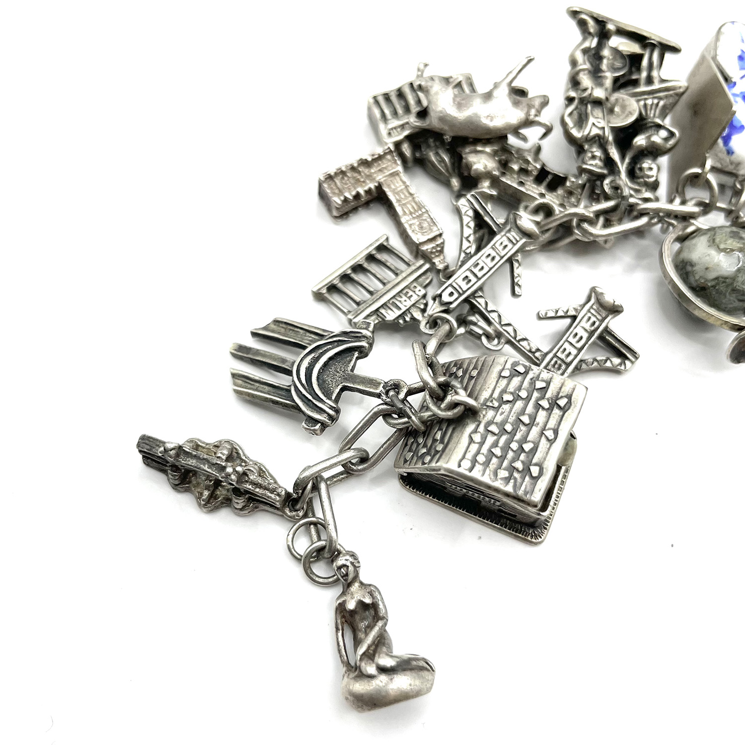 Moveable sterling silver charm bracelet