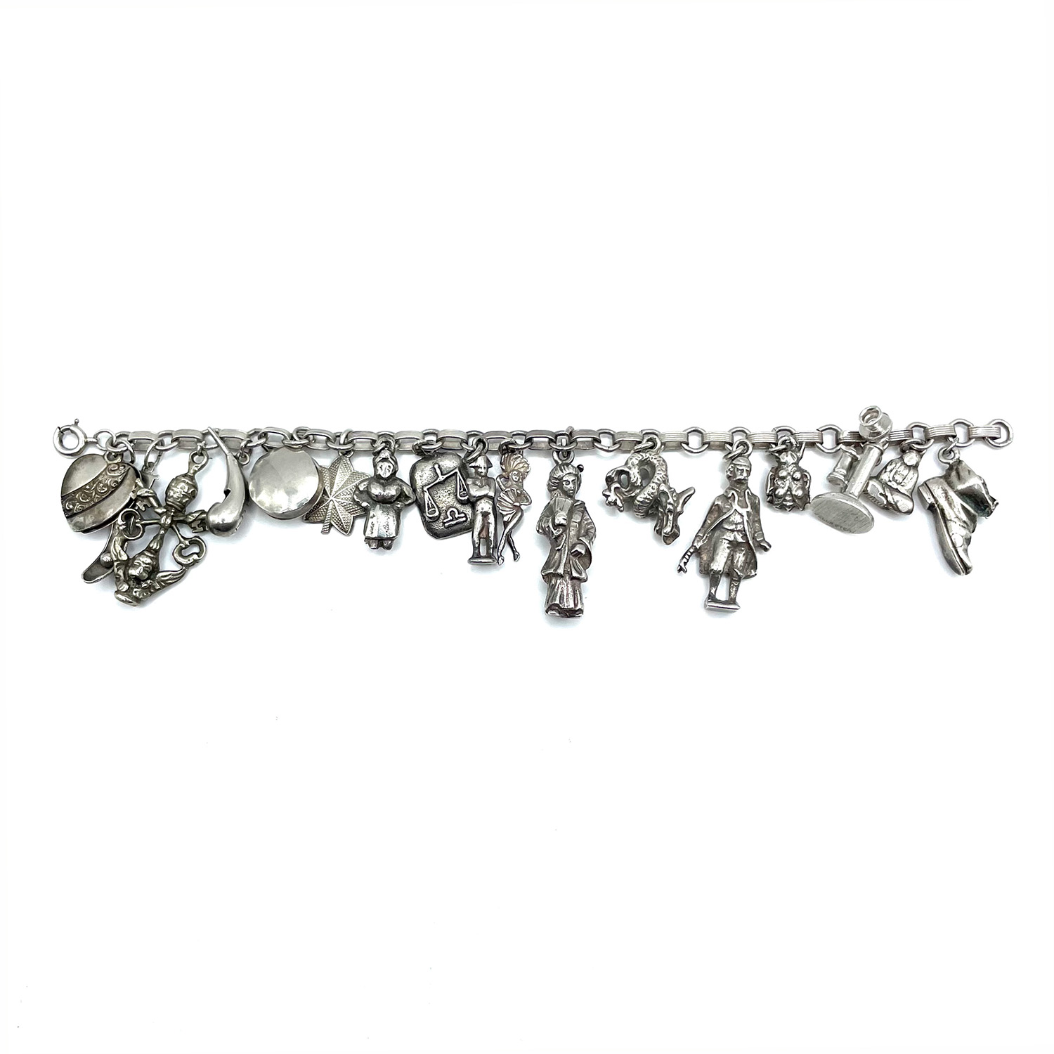 Moveable sterling silver charm bracelet