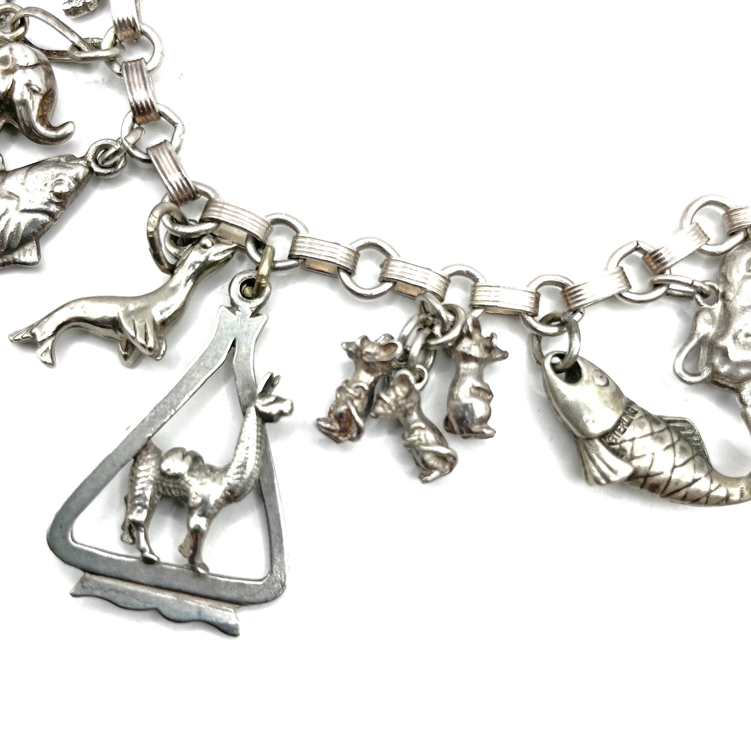 1940s sterling silver charm bracelet