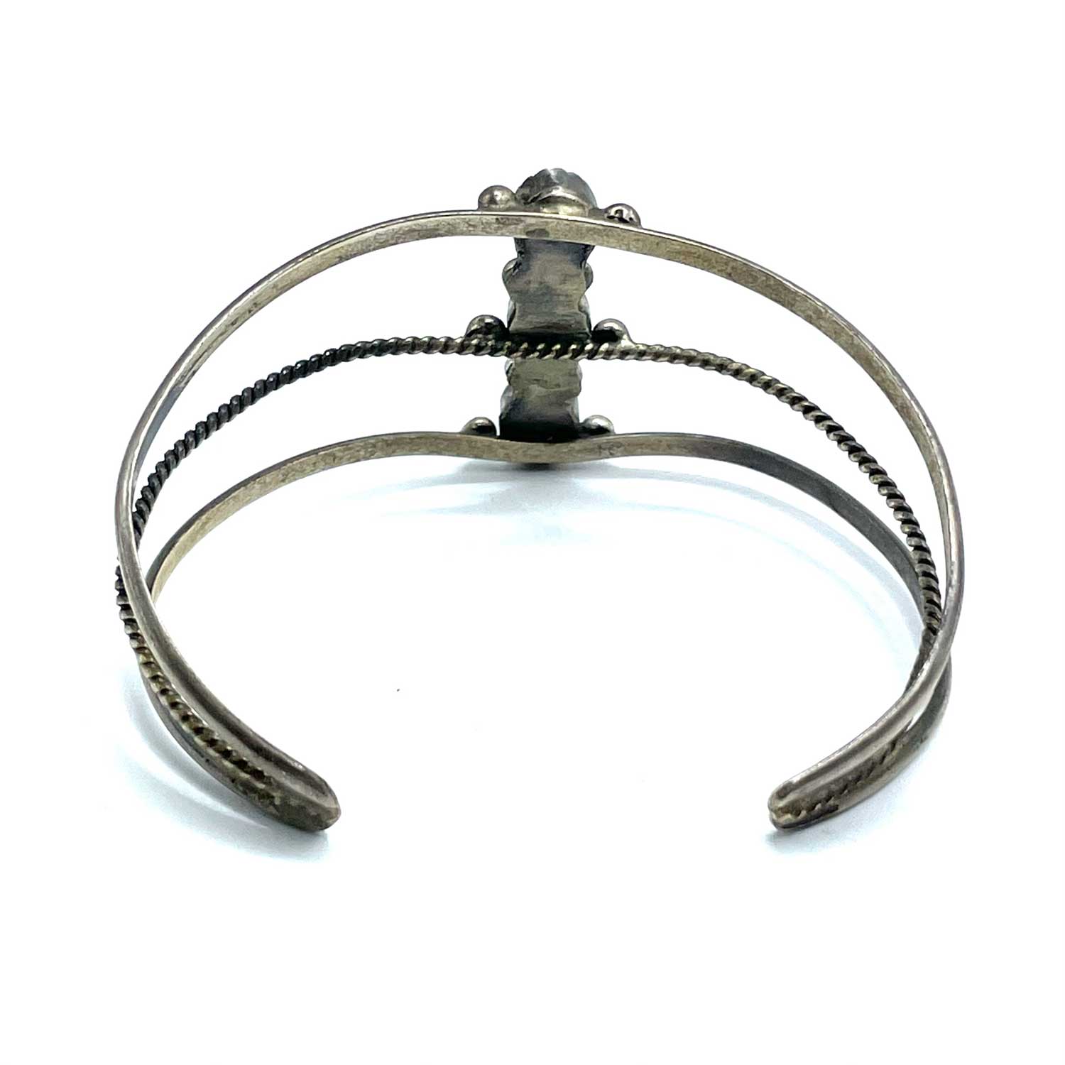 Coral cabochon cuff bracelet