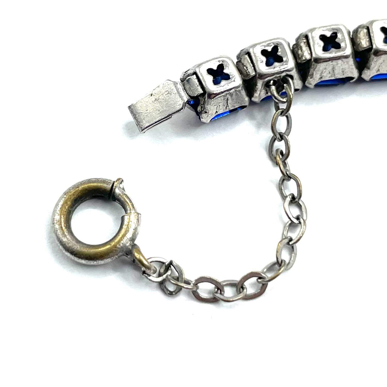 Art Deco sterling silver rhinestone tennis bracelet