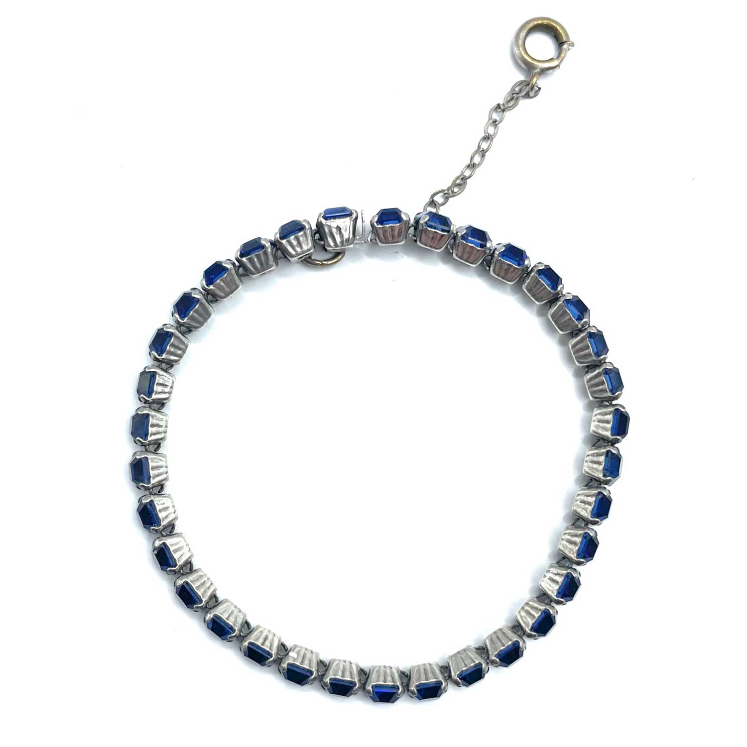 Art Deco sterling silver rhinestone tennis bracelet