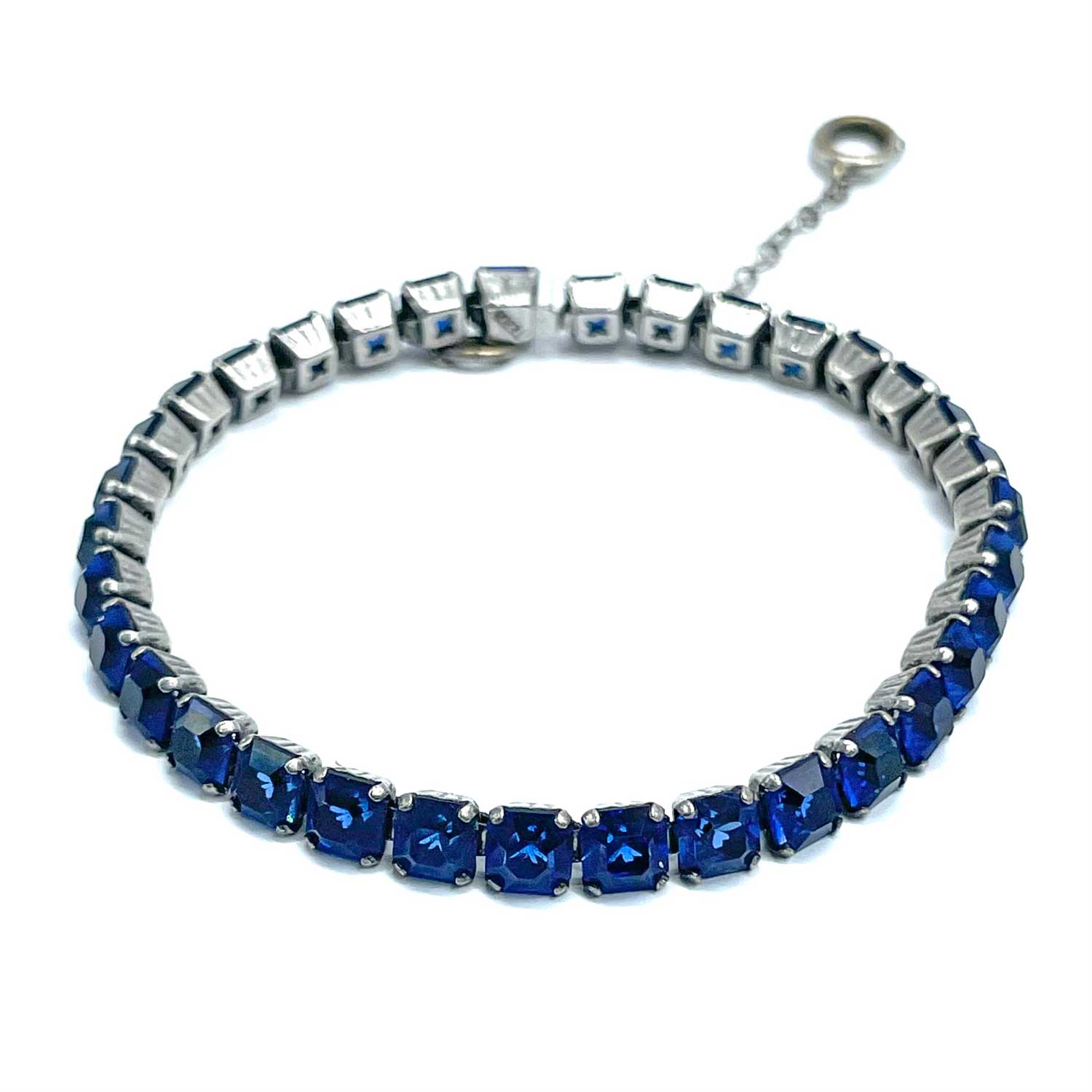 Art Deco sterling silver rhinestone tennis bracelet