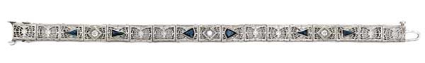 Art Deco sterling silver rhinestone tennis bracelet