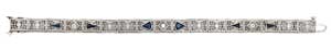 1920s Sterling silver rhinestone bracelet