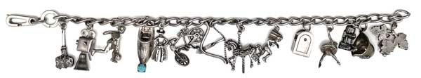 Moveable sterling silver charm bracelet