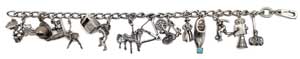 1940s sterling silver charm bracelet