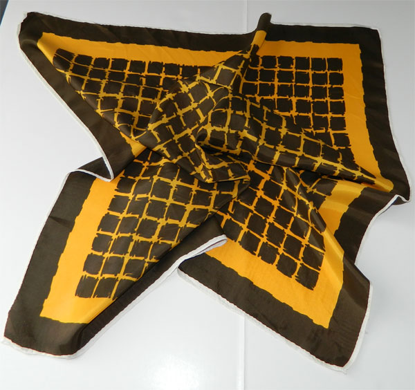 1960's yellow and brown scarf