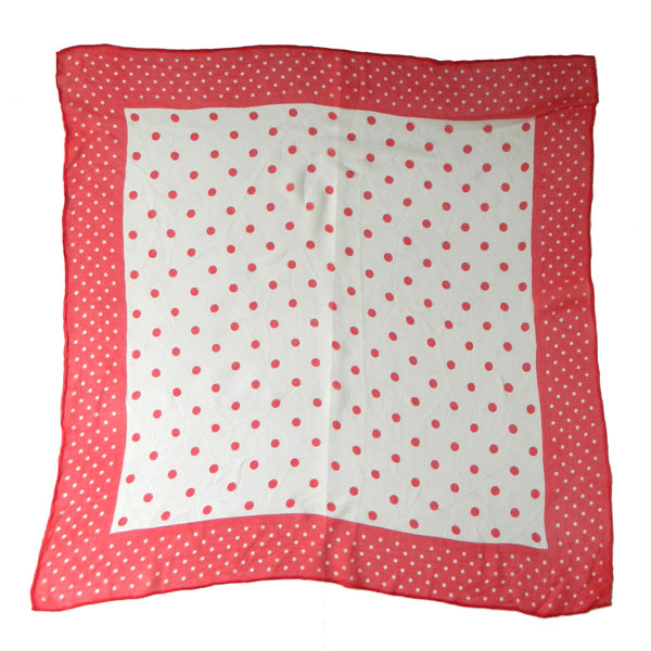 1950's rayon crepe polka dot scarf