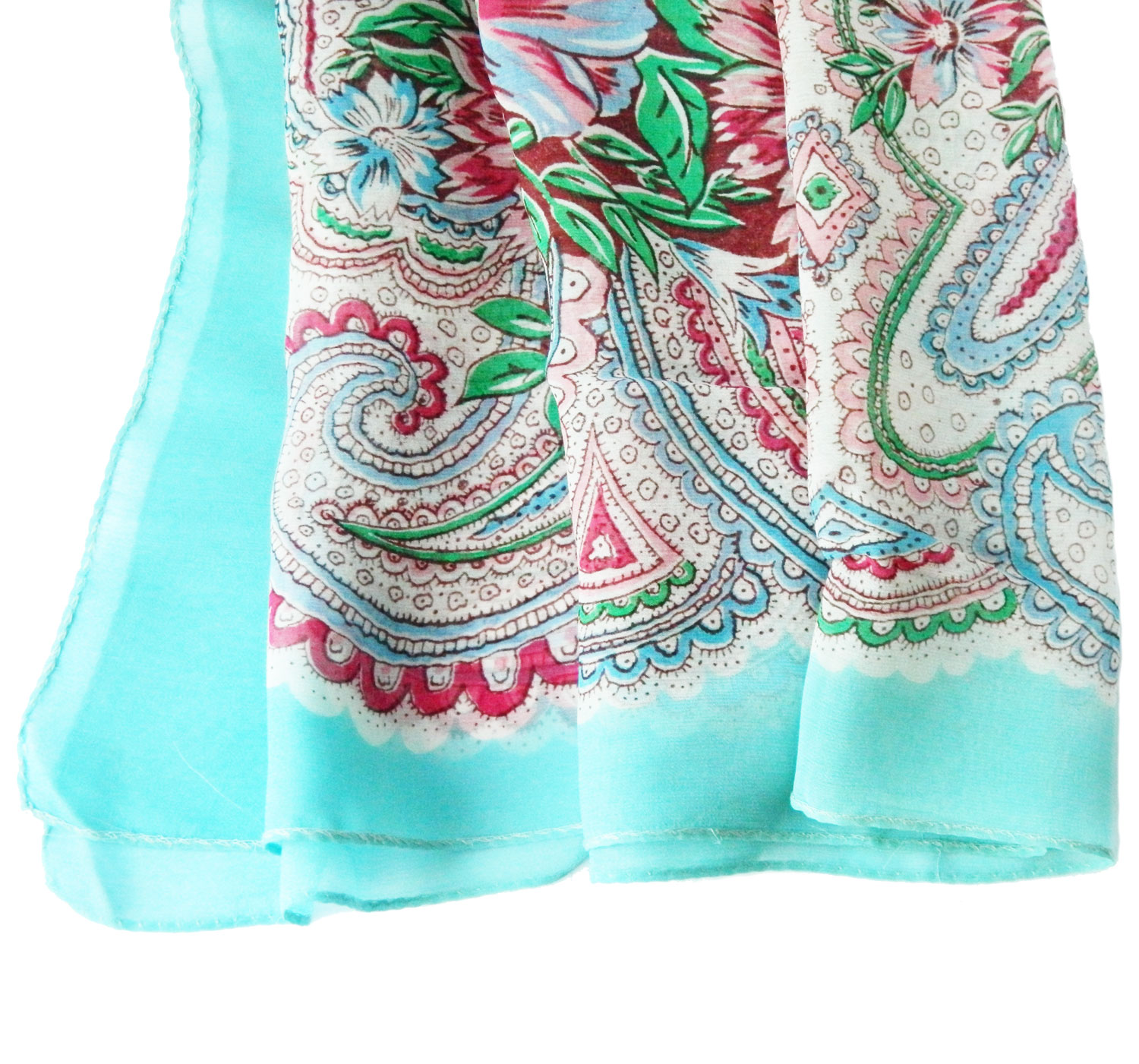Vintage rayon crepe paisley scarf