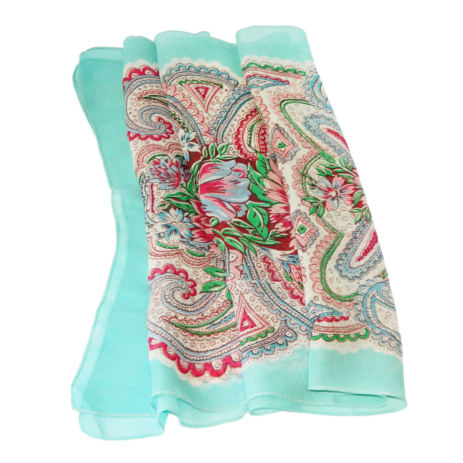 Vintage rayon crepe paisley scarf