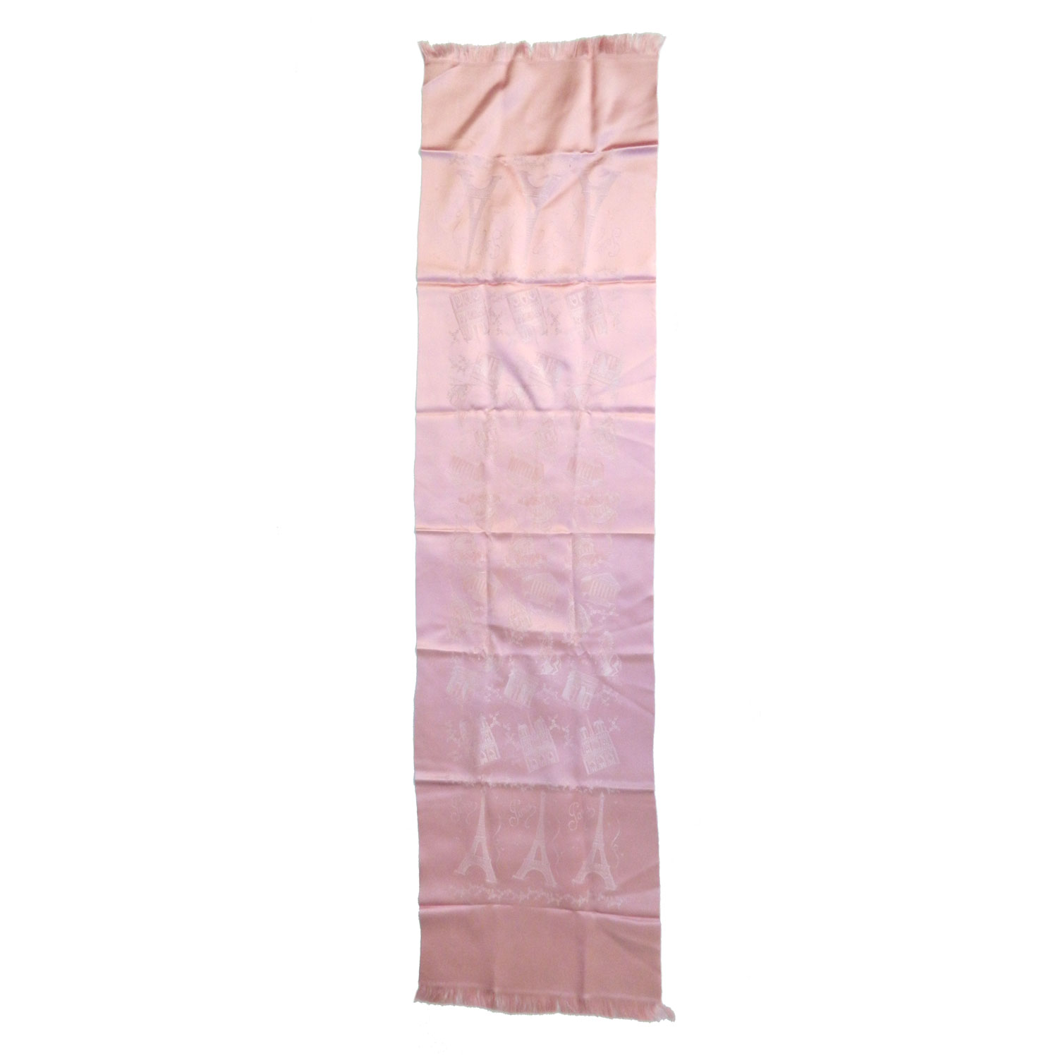 Pink silk Paris souvenir scarf