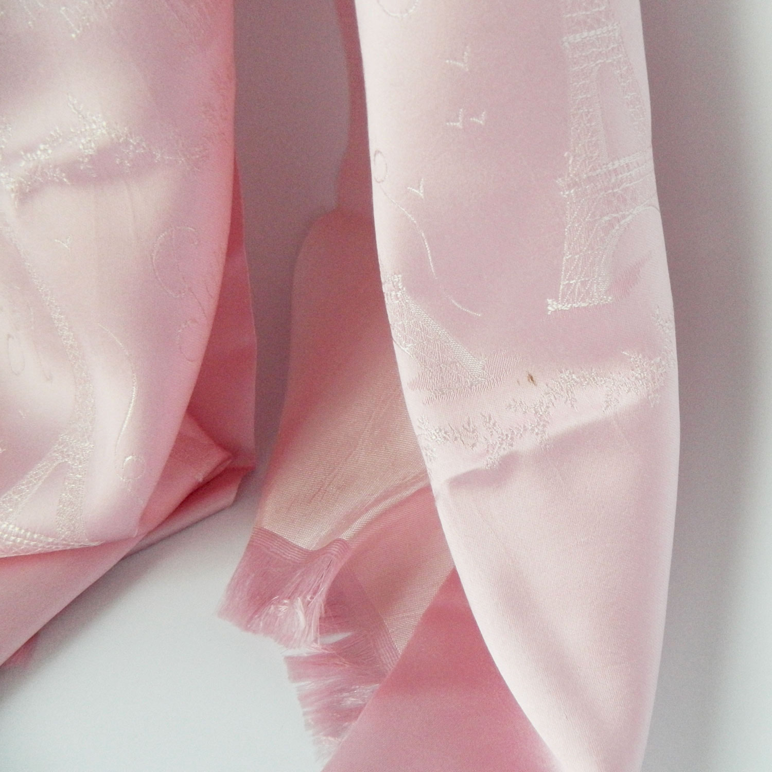 Pink silk Paris souvenir scarf