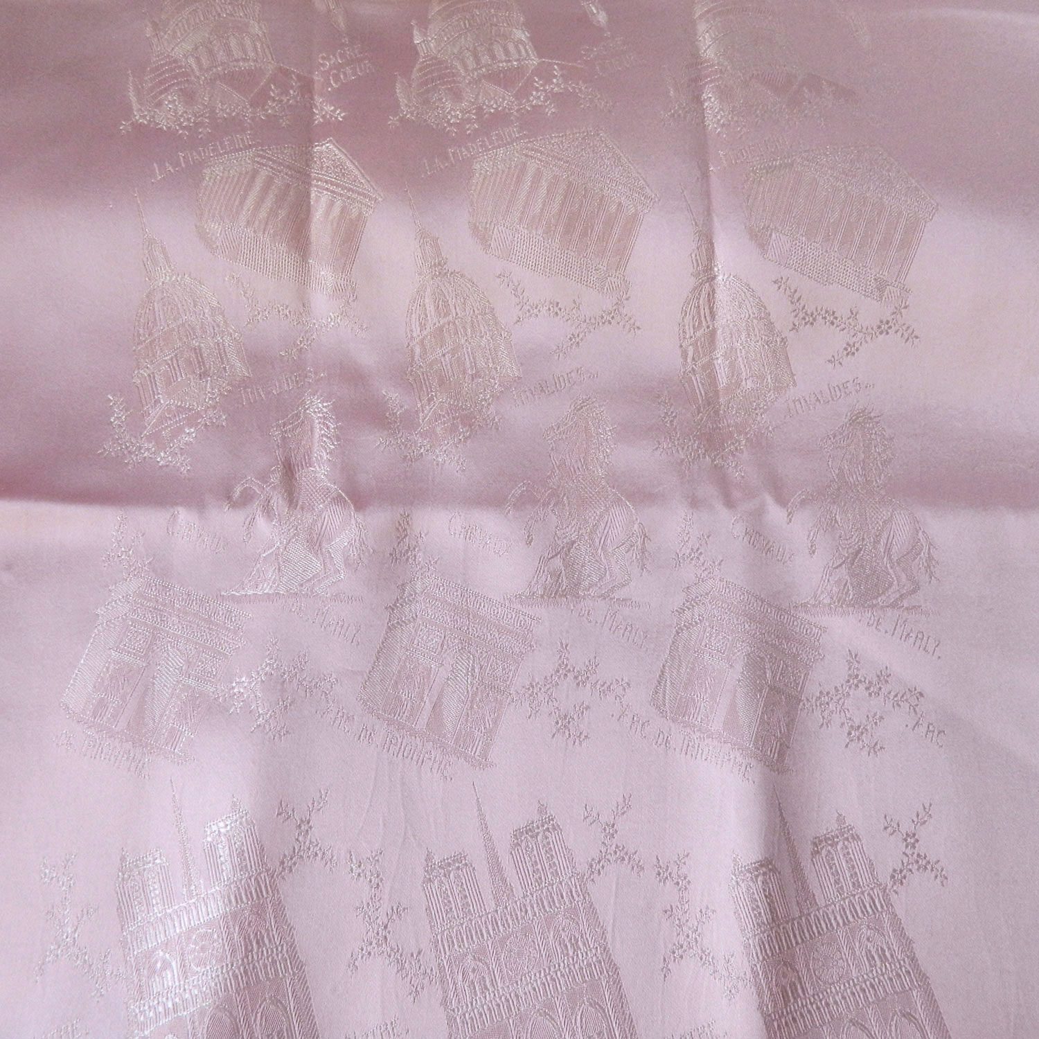 Pink silk Paris souvenir scarf