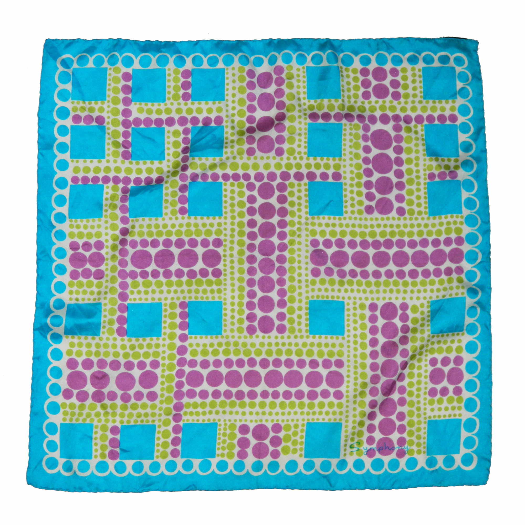 1960s silk polka dot scarf