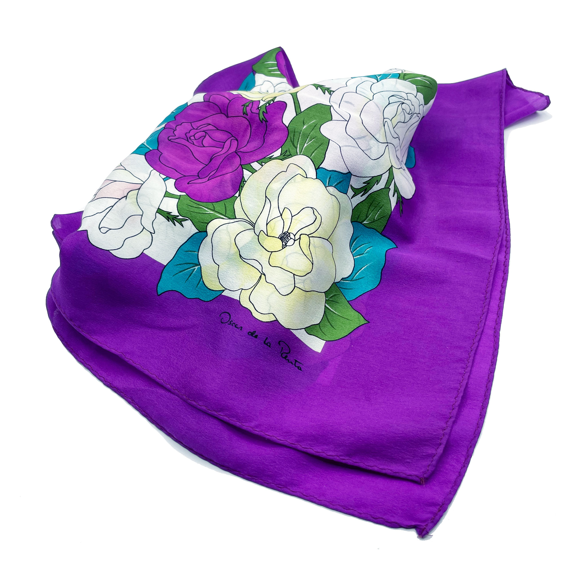 1980s Oscar de la Renta silk scarf