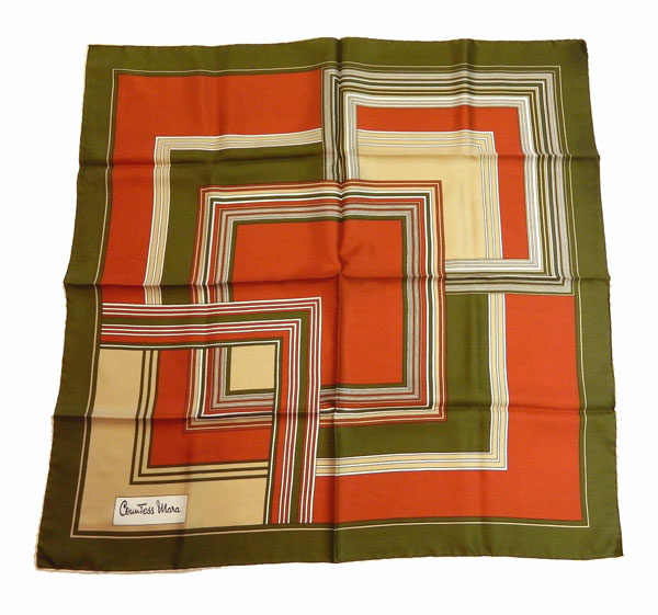 vintage 1970's Countess Mara silk designer scarf