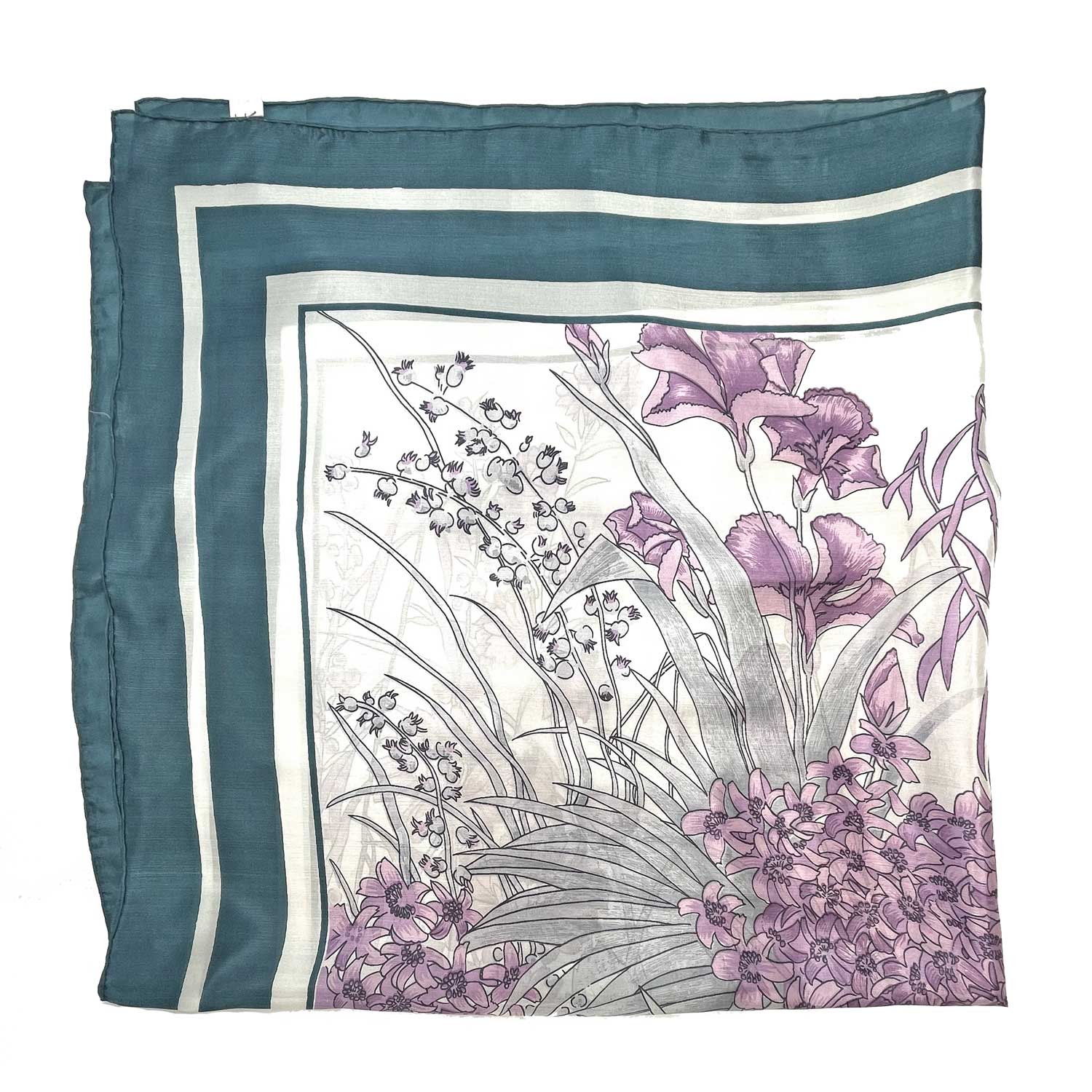 1980s fine silk floral scarf