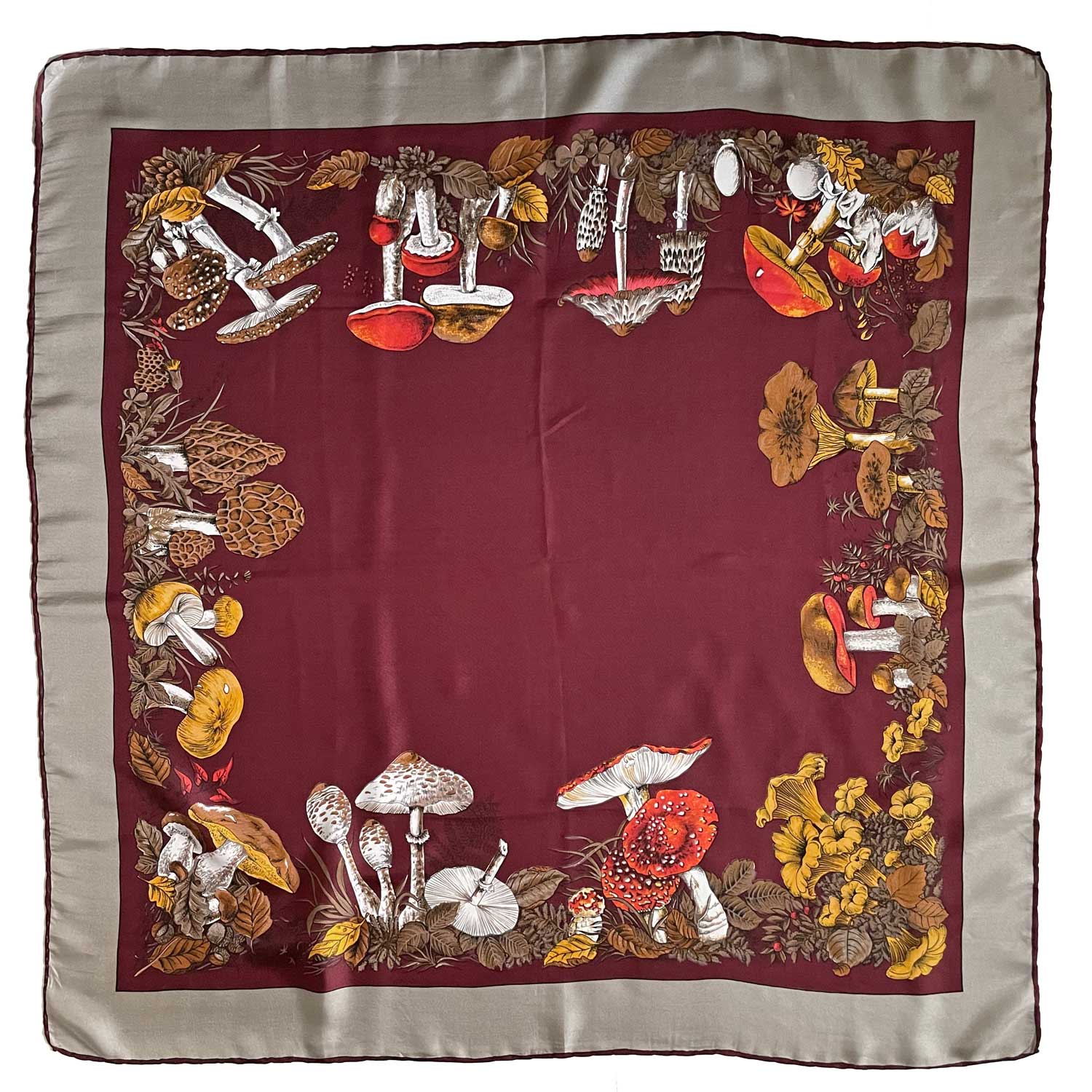 Vintage silk mushroom scarf