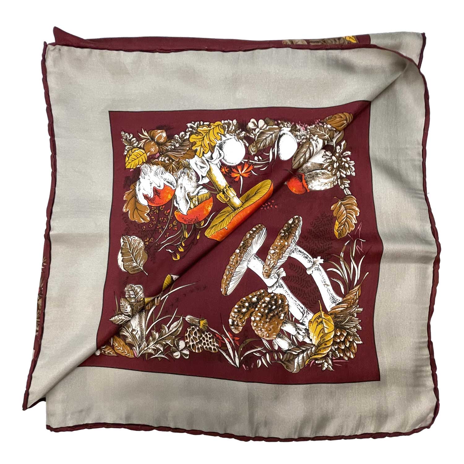 Vintage silk mushroom scarf